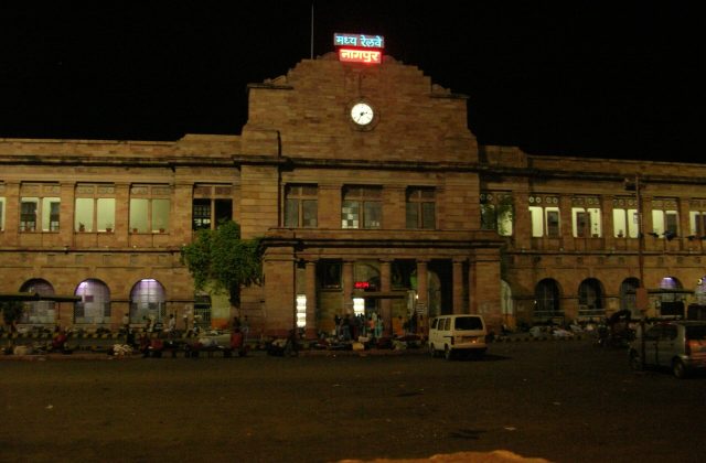Nagpur railway station at night